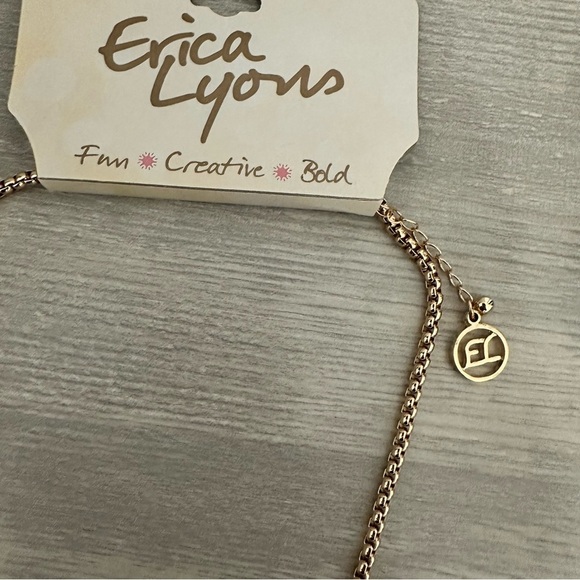 Erica Lyons shiny, gold toned, Infinity design bib necklace, statement piece. - Picture 6 of 10